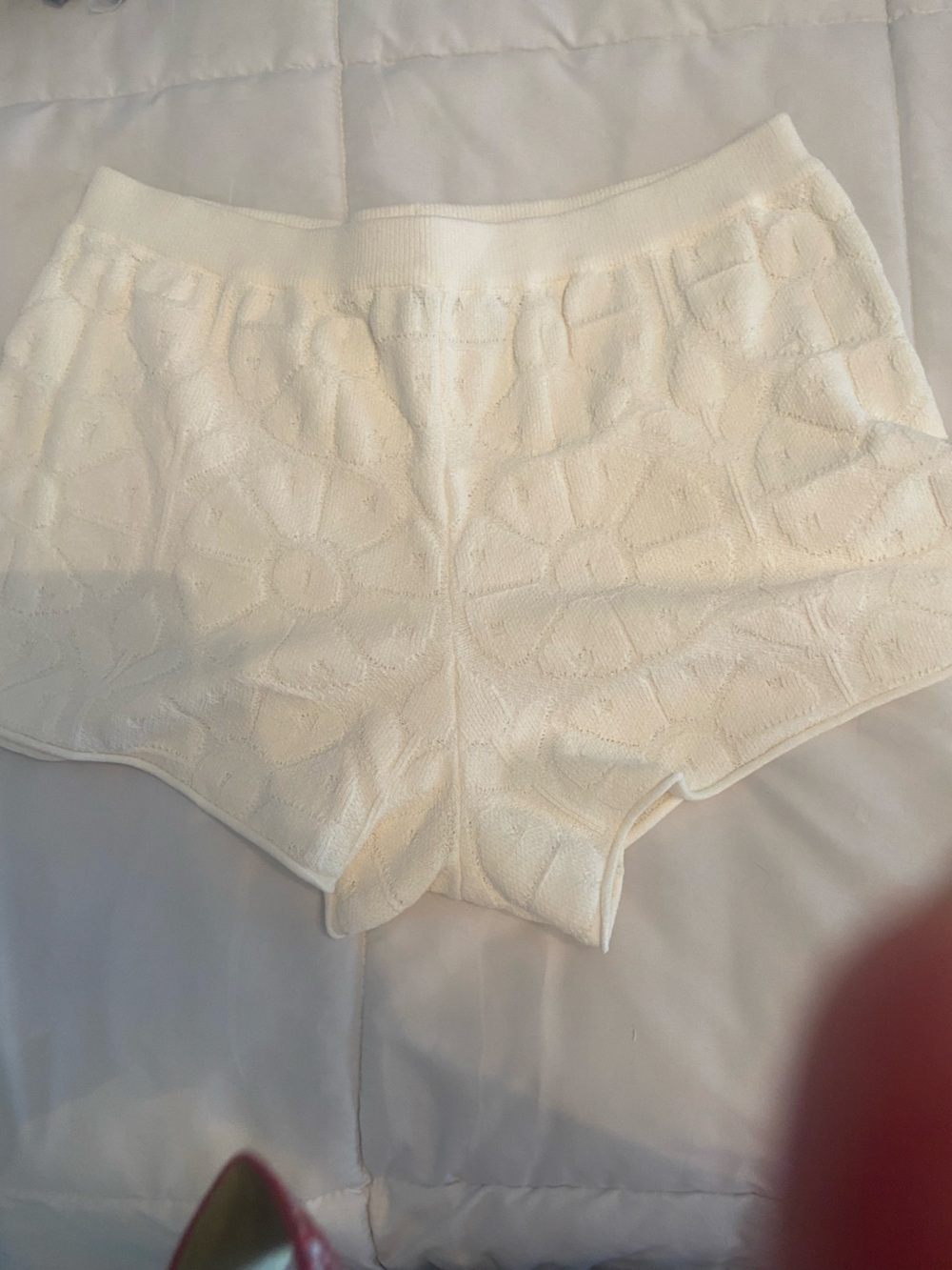 Roller Rabbit Cream Textured Knit Boyshorts